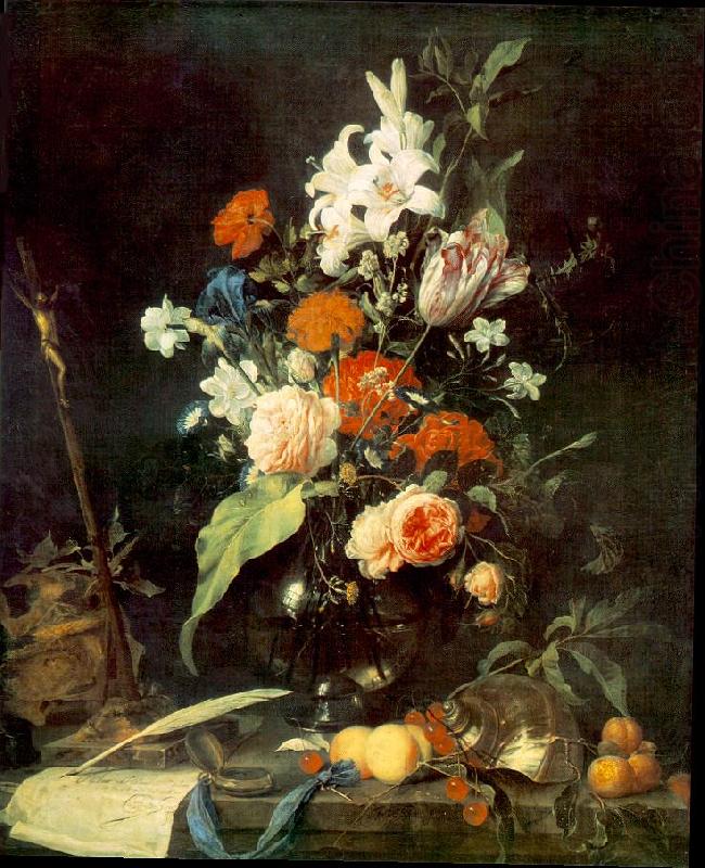 HEEM, Jan Davidsz. de Flower Still-life with Crucifix and Skull af china oil painting image